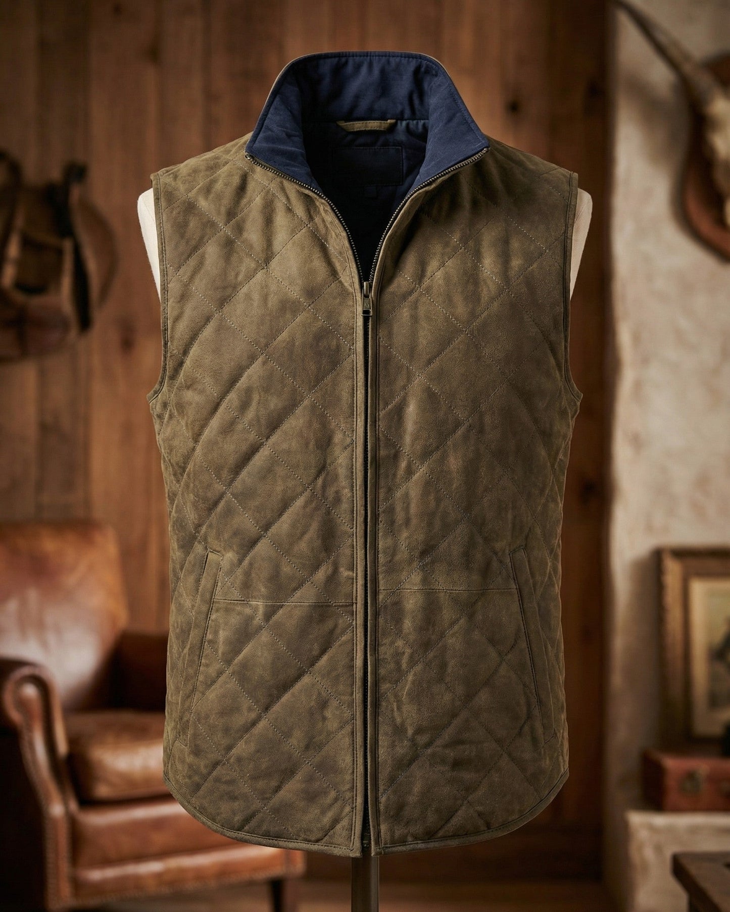 Giorgio Suede Quilted Vest